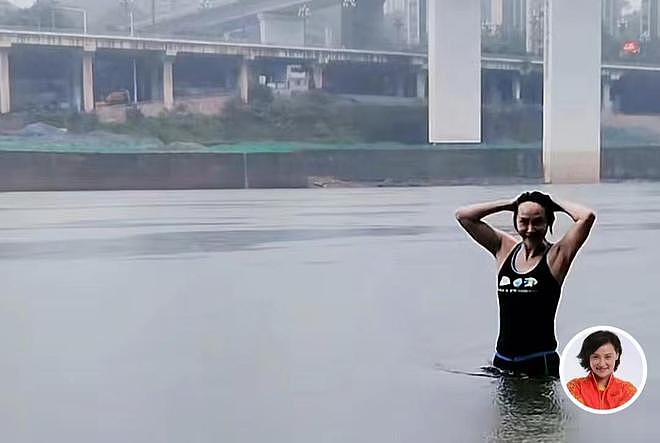 52岁高敏穿紧身泳衣游长江，身材纤细似少女，时隔数十年将再跳水 - 2