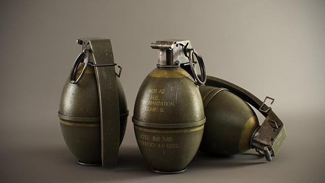 它是一款美国制造的破片式手榴弹 由美国军方开发而成 - 3