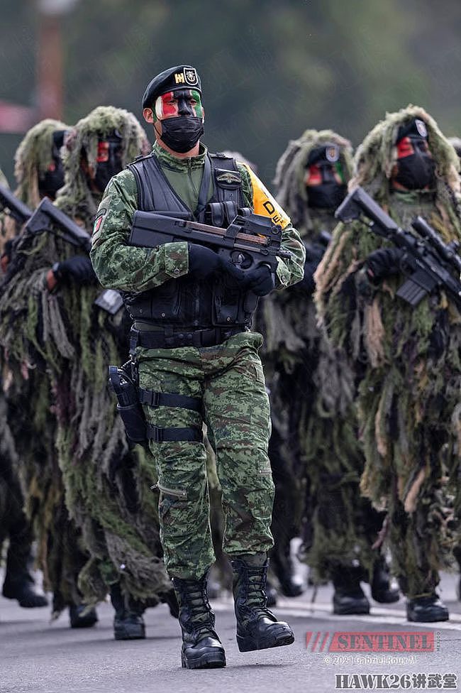 墨西哥独立日阅兵彩排 士兵面涂国旗色接受检阅 特色轻武器亮相 - 12