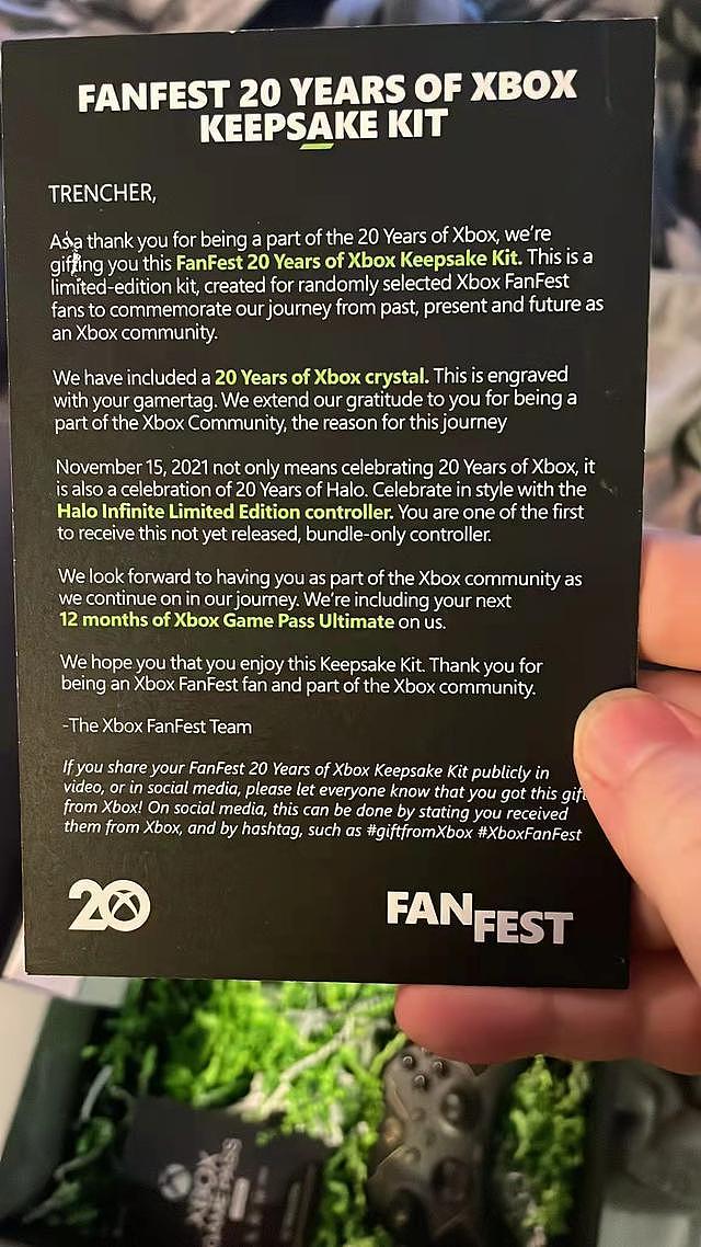 微软向Xbox Fanfest玩家随机发送20周年礼包 - 3