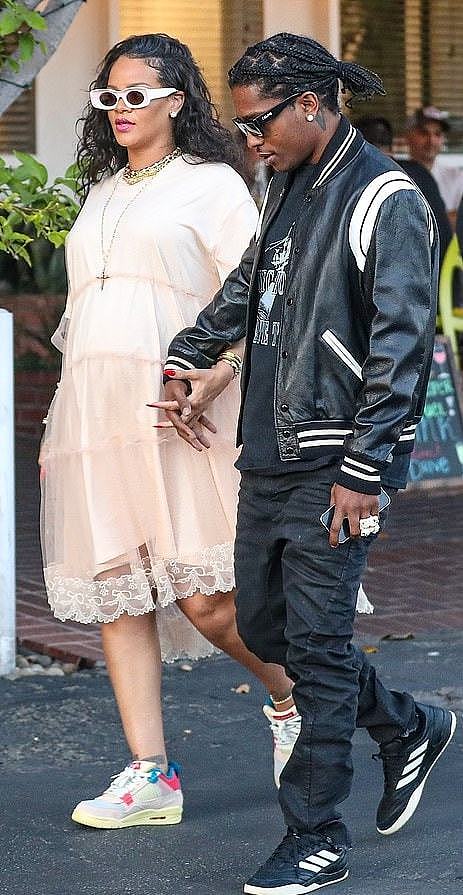 孕妈蕾哈娜太难！黑人男友涉嫌枪击案被捕，她露9个月孕肚真高调 - 6