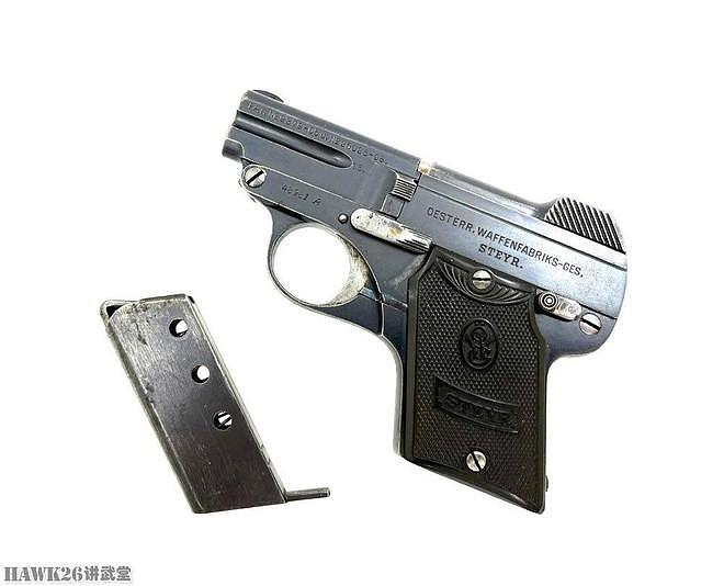 细看：斯太尔-皮珀1908微型手枪 倾斜式枪管 内置枪机的独特设计 - 8