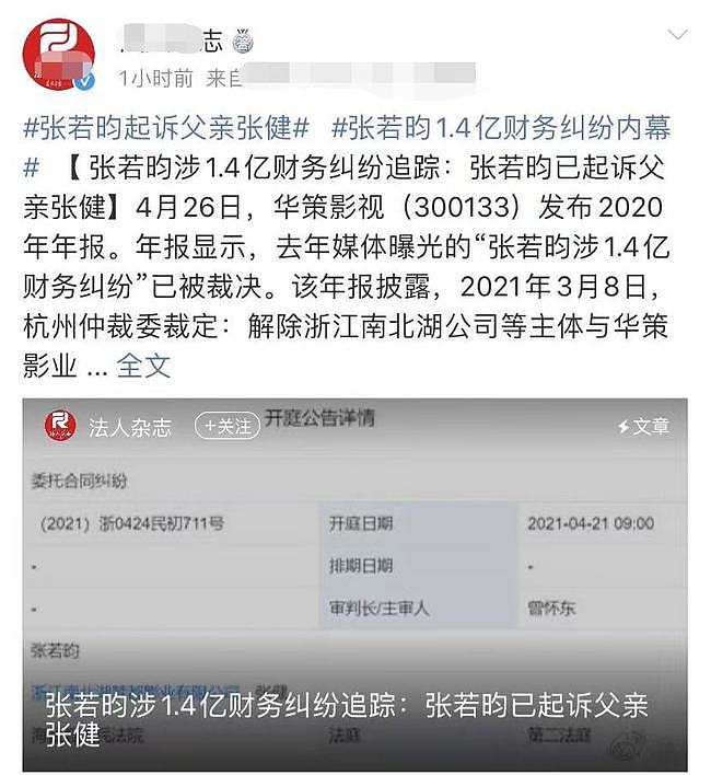 张若昀父亲公司经营异常，系公示信息作假，此前被强制执行2.9亿 - 13