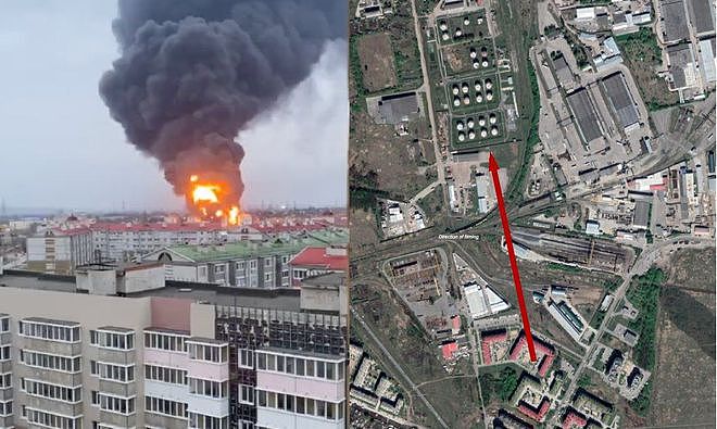 攻击画面曝光 俄石油公司设施遭偷袭 燃料库发生大火 - 5