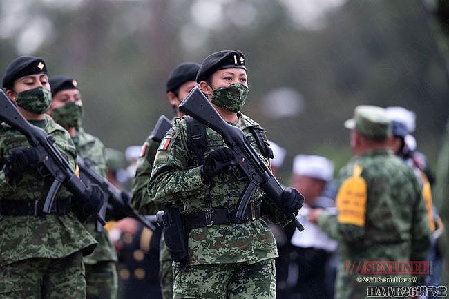 墨西哥独立日阅兵彩排 士兵面涂国旗色接受检阅 特色轻武器亮相 - 16