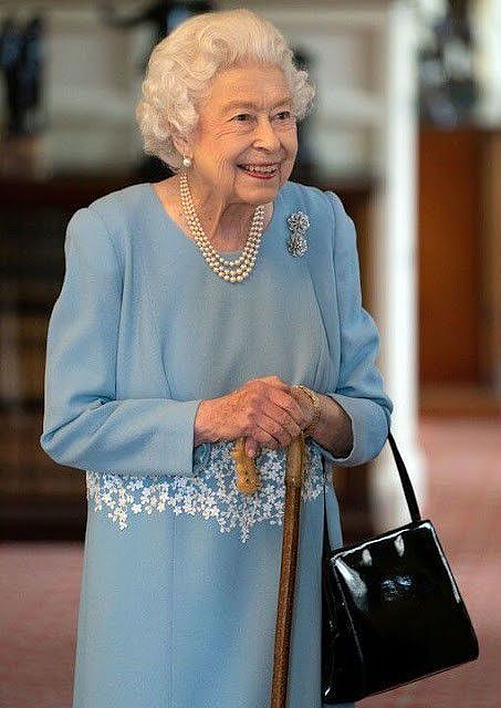 英国女王闪耀亮相茶话会！光腿穿蓝裙超迷人，脸上的皱纹太真实了 - 3