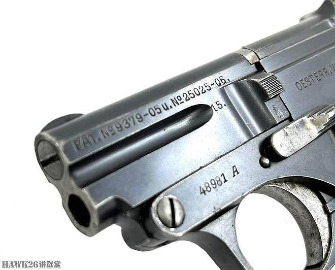 细看：斯太尔-皮珀1908微型手枪 倾斜式枪管 内置枪机的独特设计 - 5