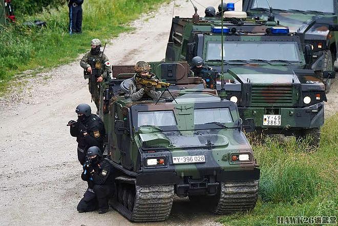 德国军警举行联合反恐演习 搜剿逃入山地的恐怖分子 装甲车很重要 - 16