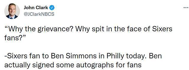 西蒙斯现身费城主场！和格里芬有说有笑 球迷边要签名边质问太狠 - 5