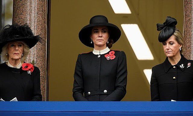 英国王室的三朵金花高贵优雅！卡米拉泪洒现场，穿黑衣与弟媳比美 - 3