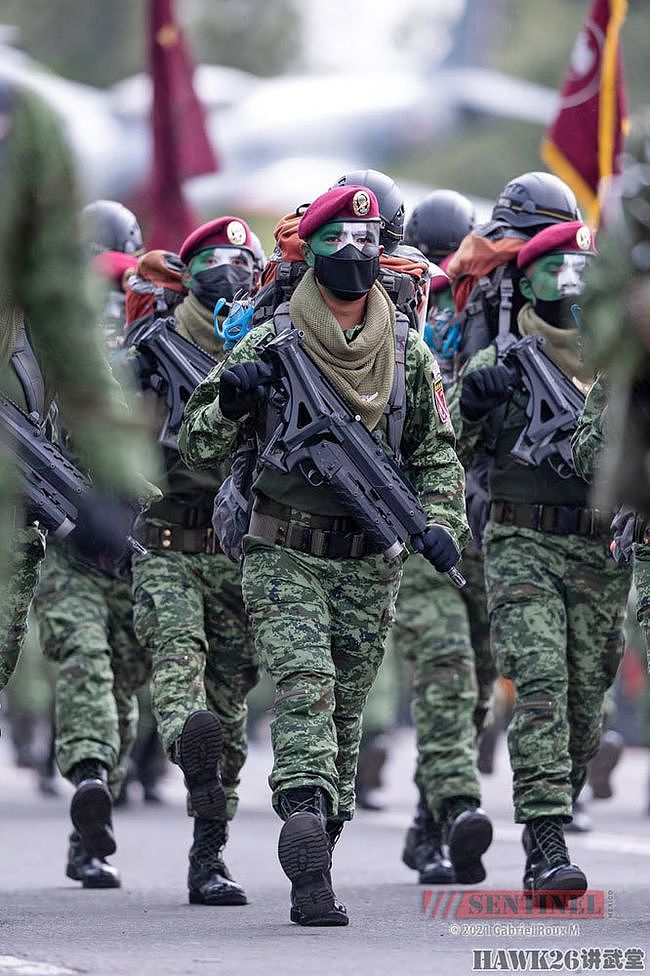 墨西哥独立日阅兵彩排 士兵面涂国旗色接受检阅 特色轻武器亮相 - 5