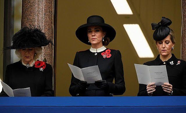 英国王室的三朵金花高贵优雅！卡米拉泪洒现场，穿黑衣与弟媳比美 - 9