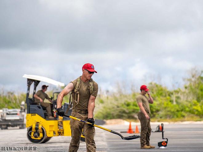 美军工程兵修建关岛安德森空军基地西北机场 专业施工机械齐上阵 - 9