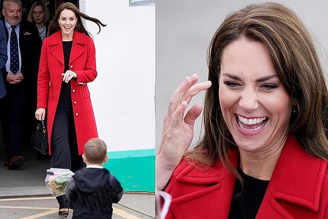 凯特王妃好有心，穿着戴妃访问威尔士时的同色红衣，大气又博好感 - 4