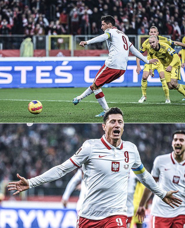 波兰第9次进世界杯！33岁世界足球先生振臂庆祝，蓝黄色袖标抢眼 - 4