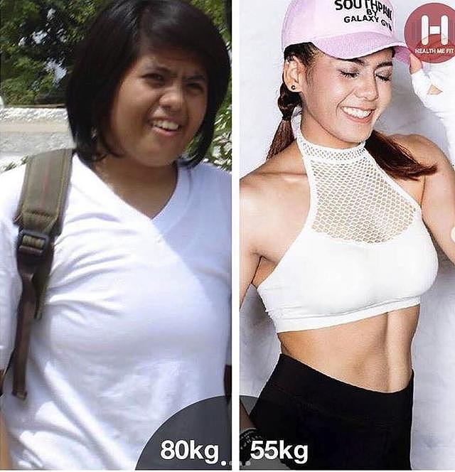 泰国健身网红shereen，减肥前后变化巨大，练泰拳肌肉明显 - 2