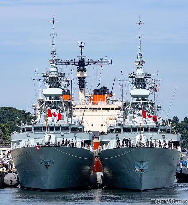 加拿大三艘军舰访问横须贺基地 行事低调不张扬 紧邻海自科考船 - 11