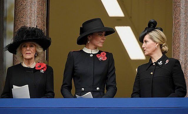 英国王室的三朵金花高贵优雅！卡米拉泪洒现场，穿黑衣与弟媳比美 - 7