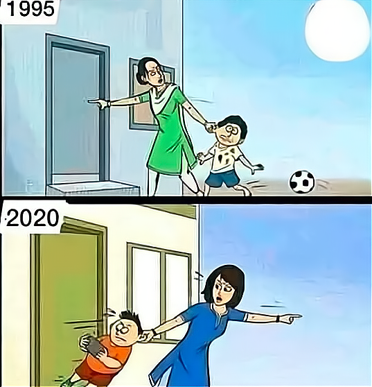 1995年vs2020年，6张漫画揭示家庭变化，时代进步真的是好事吗？ - 2