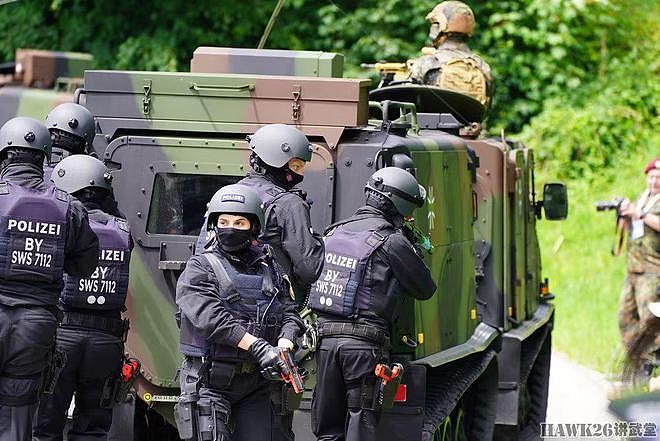 德国军警举行联合反恐演习 搜剿逃入山地的恐怖分子 装甲车很重要 - 10