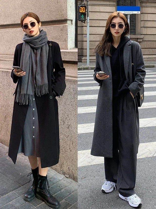冬天穿衣不想配色太复杂？没关系，黑灰两色也能带你体验极致的美 - 3