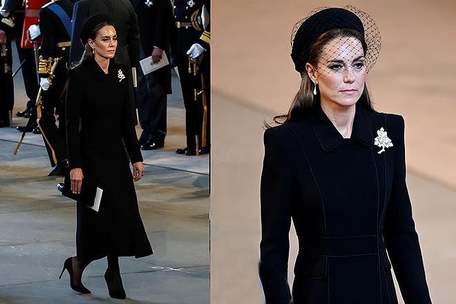 新晋威尔士王妃凯特，吊唁女王时穿的黑礼服，被英媒夸自信而高贵 - 9