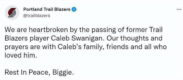 25岁斯瓦尼根死因确认！NBA官方悼念 他曾打破大学篮板两双纪录 - 4