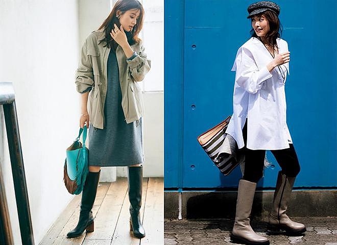 秋冬高靴又流行，看了日本女孩这样穿，才知道今年不流行细高跟 - 6