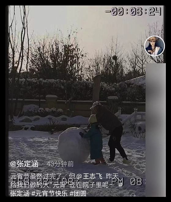 56岁王志飞曝近况，为6岁女儿堆雪球显吃力，豪宅院子曝光似公园 - 1