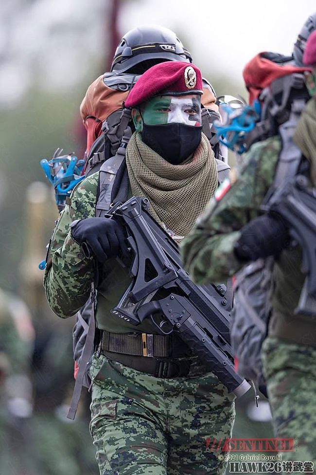 墨西哥独立日阅兵彩排 士兵面涂国旗色接受检阅 特色轻武器亮相 - 4