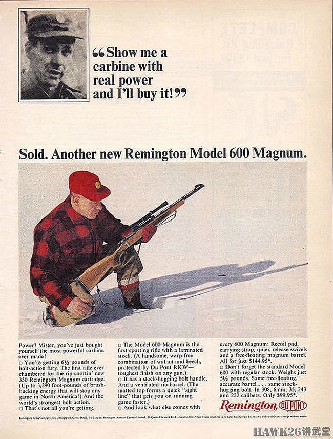 图说：雷明顿600卡宾枪的历史 轻型短枪机步枪 60年代的性感美学 - 2