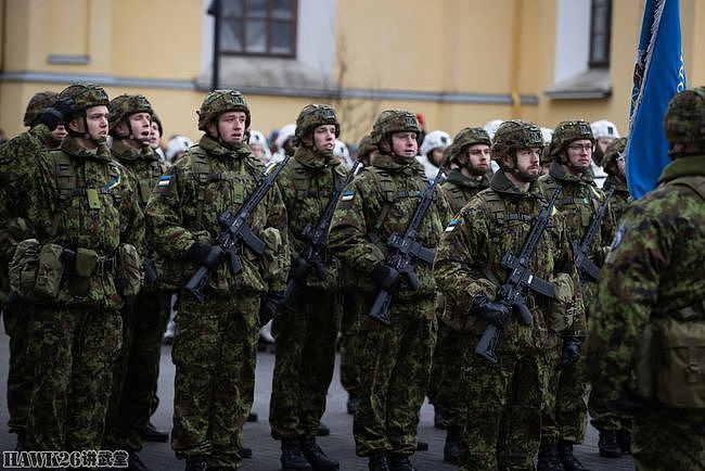 爱沙尼亚独立日阅兵式 全员佩戴乌克兰国旗色丝带 提供非物质援助 - 6