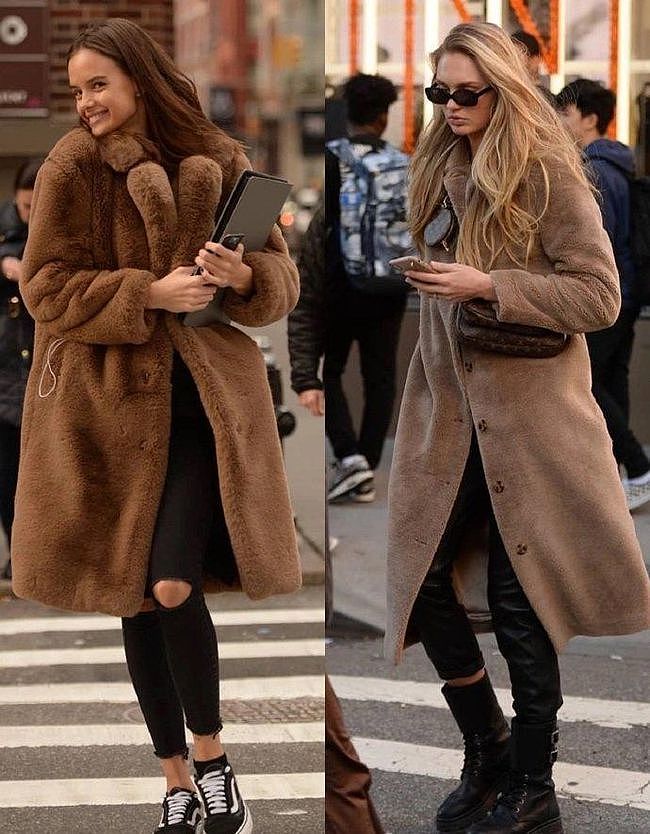 加绒外套在纽约挺受欢迎，搭配得很时髦，女人穿上能变霸气 - 3