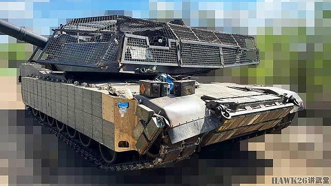 乌克兰M1A1坦克安装新型反无人机格栅装甲 完全覆盖炮塔的弱点 - 1