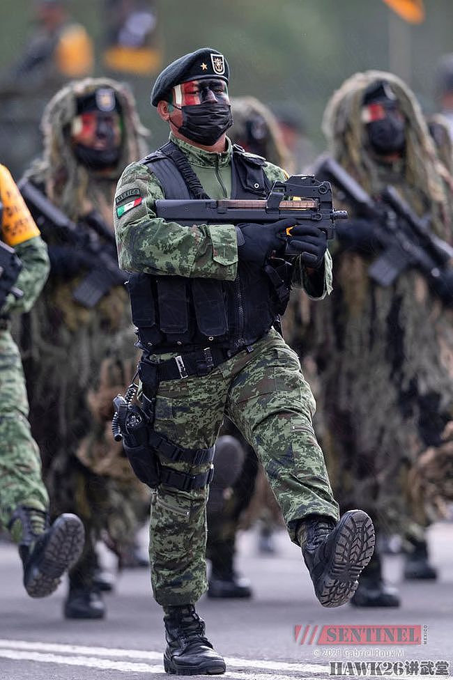墨西哥独立日阅兵彩排 士兵面涂国旗色接受检阅 特色轻武器亮相 - 11
