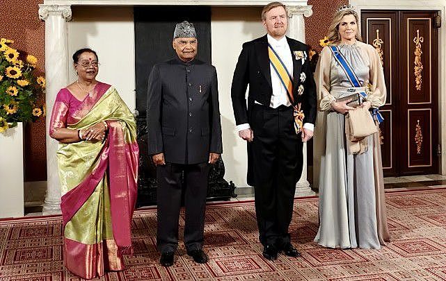 印度总统夫妇访问荷兰！荷兰王后一身红色好惊艳，印度夫人逊色了 - 12