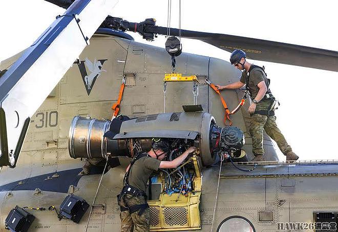 澳大利亚陆军“支奴干”直升机随两栖攻击舰部署 演练更换发动机 - 6