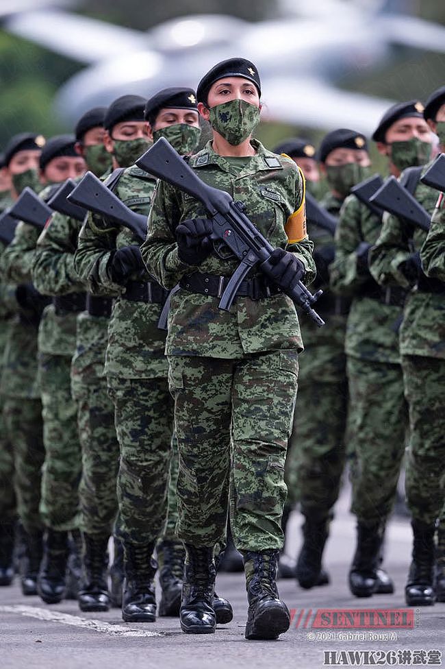 墨西哥独立日阅兵彩排 士兵面涂国旗色接受检阅 特色轻武器亮相 - 15