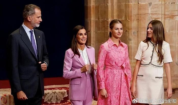西班牙国王一家庆祝复活节！大公主与莱后穿母女装，与妈妈一样美 - 6