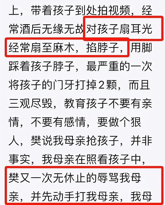 樊小慧控诉孩子被抢走，曝前夫和小三聊天记录，男方指责她打儿子 - 14