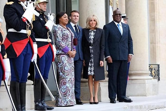 布里吉特欢迎刚果总统夫妇！布老师又秀美腿超美，刚果夫人身材壮 - 1