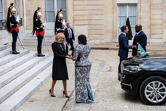 布里吉特欢迎刚果总统夫妇！布老师又秀美腿超美，刚果夫人身材壮 - 3