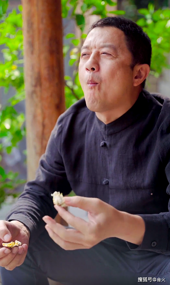 50岁李亚鹏重阳节登山，用树枝逗螳螂，坐石凳上饮菊花酒吃重阳糕 - 5