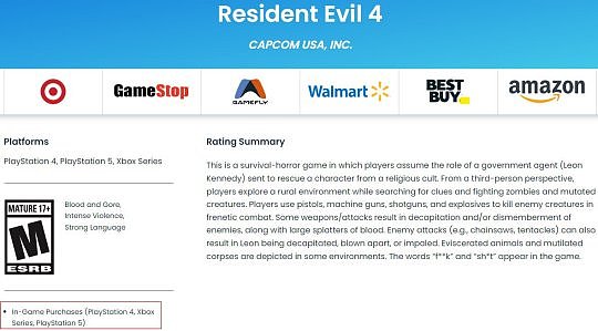 《生化危机4：重制版》分级R17 将包含游戏内购 - 1