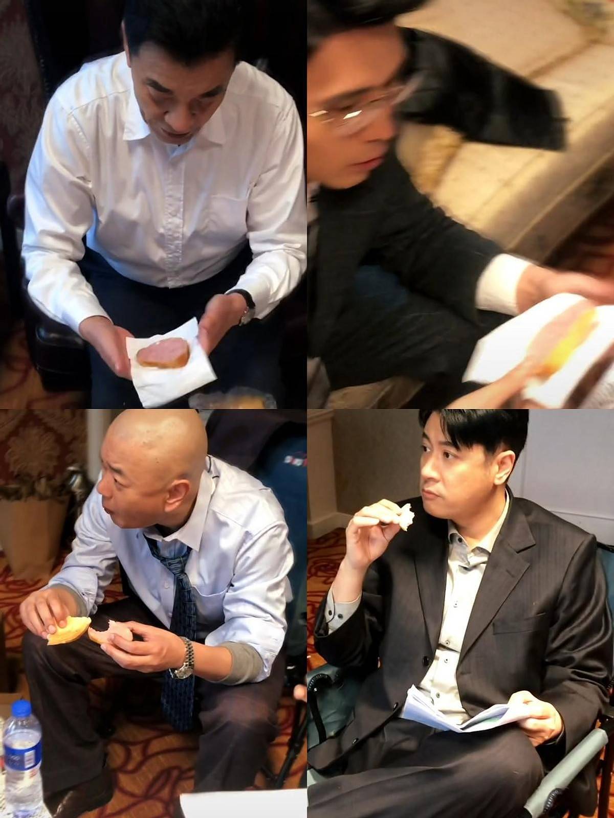 赵丽颖晒剧组用餐照，与4名男演员一起吃饭，还被戏骨刘威投喂 - 2