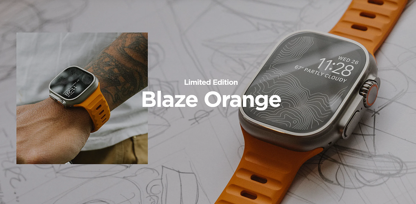 采用高辨识度设计，Nomad 推出适用于 Apple Watch 的限量款“Blaze”表带 - 3