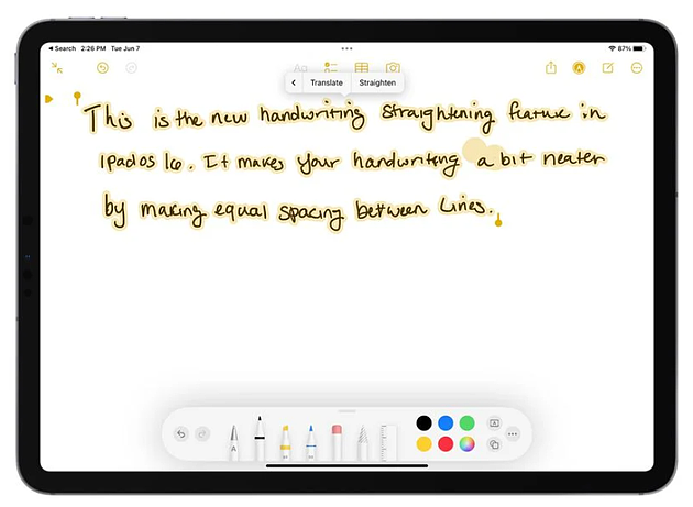 苹果iPadOS 16新增手写矫正功能，让书写更加整洁 - 1