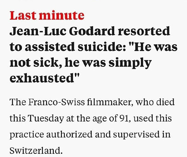 法国导演戈达尔在家中安乐死，妻子发声：他在亲人陪伴下安静离去 - 2