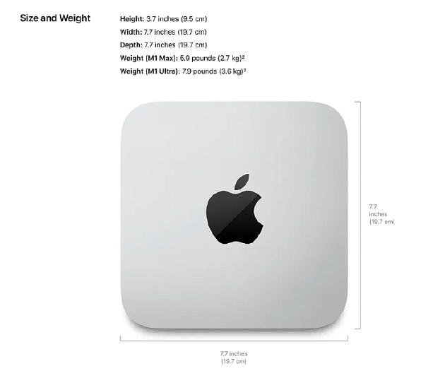 Mac Studio的不同版本重量差了两磅 差异主要在散热片材质上 - 1