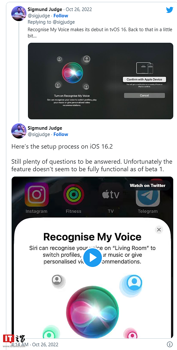 苹果tvOS 16.2 Beta新功能：Apple TV可启用个性化Siri语音识别 - 2